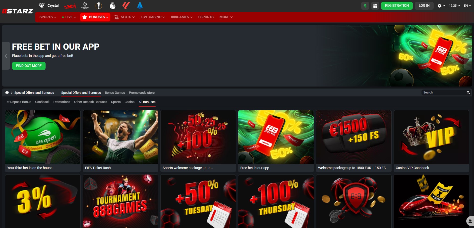 bonuses 888 starz